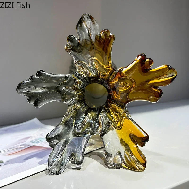 Afralia™ Glass Vase: Creative Flower Edge Decor for Desk, Home Decor, Crafts, Ornaments