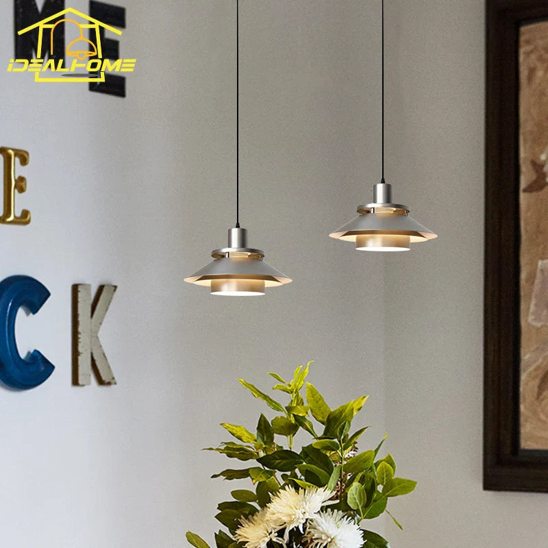 Afralia™ Industrial Retro LED Bedside Pendant Lights for Bedroom, Kitchen, Dining Room