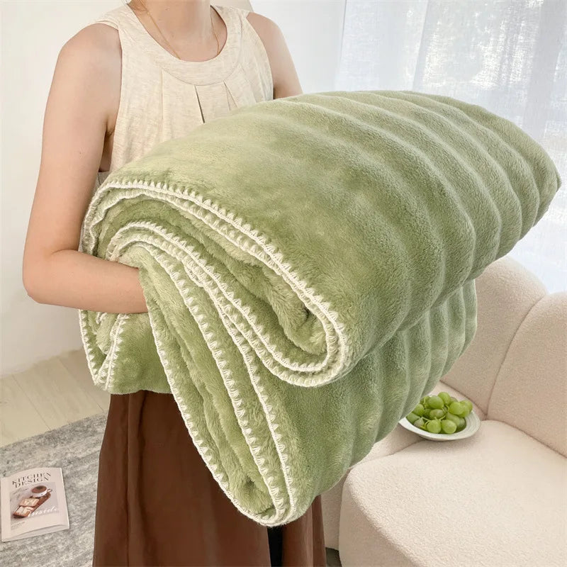 Afralia™ Bubble Velvet Woolen Sofa Blanket - Soft & Warm Multi-Purpose Cover
