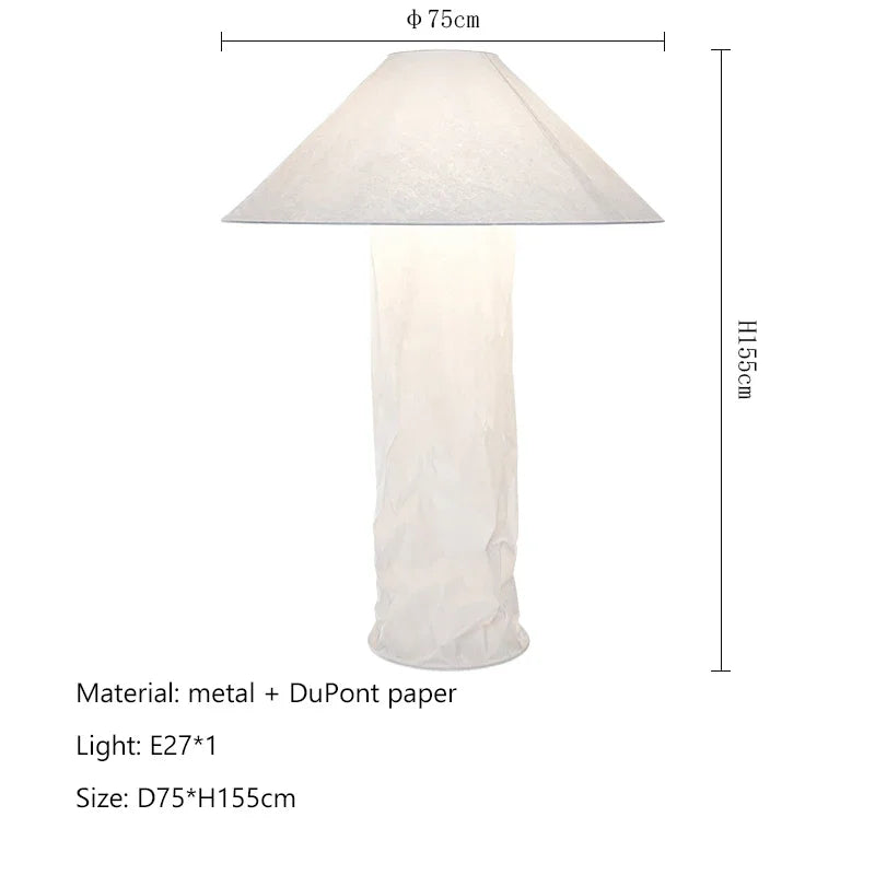 Afralia™ Nordic Wabi Sabi Dupont Paper LED Floor Lamp for Home Decor
