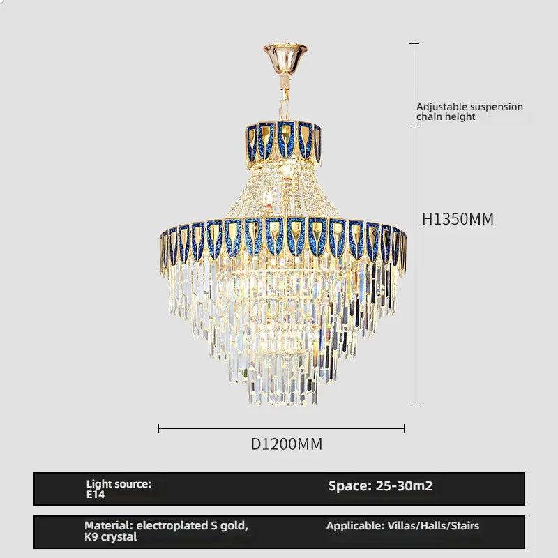 Afralia™ Crystal Chandelier: Luxurious Modern Living Room Villa Light Fixtures