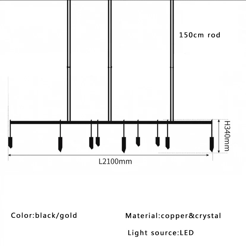 Afralia™ Crystal Pendant Light: Modern Luxury Designer Copper Fixture