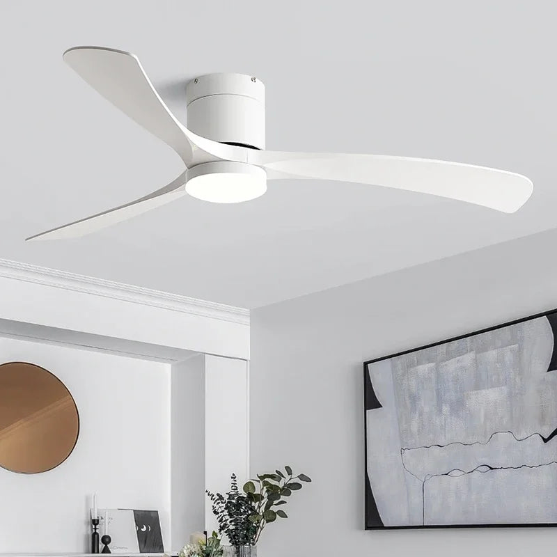 Afralia™ 46" Modern Black Ceiling Fan with Remote Control and LED Light