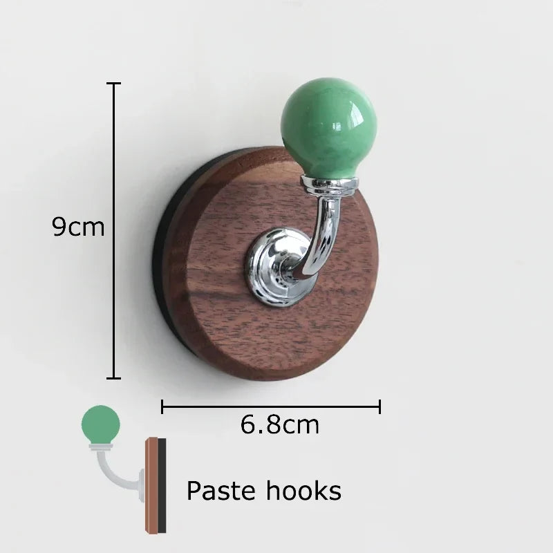 Afralia™ Walnut Wood Bending Hook Wall Storage Holder