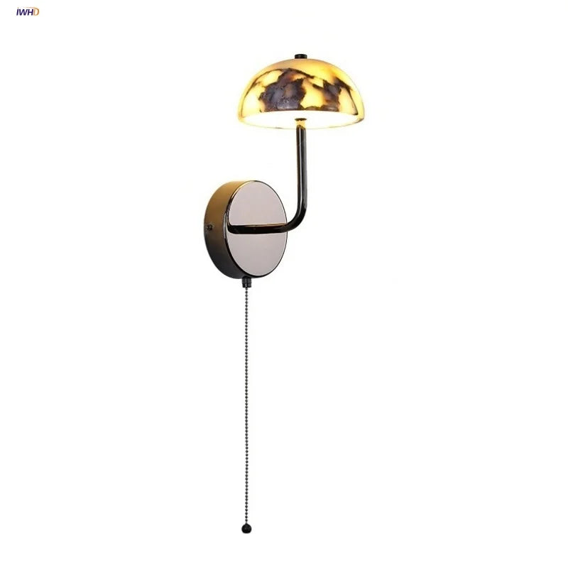 Afralia™ Carbon Steel LED Wall Lamp Reading Bedside Cafe Luxury Stone Nordic Modern Mirror Light