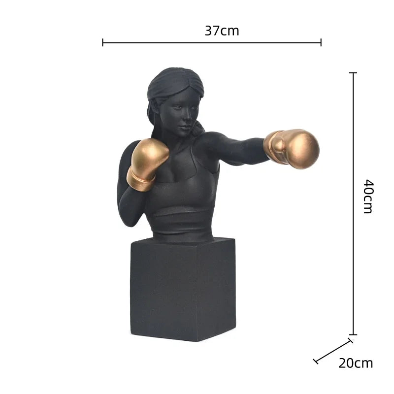Afralia™ Boxer Resin Statue: Abstract Movement Figure Ornament for Home Decor