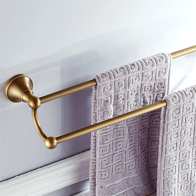 Afralia™ Bronze Bathroom Accessories Set: Towel Rack, Toilet Brush Holder, Soap Dish, Towel Shelf