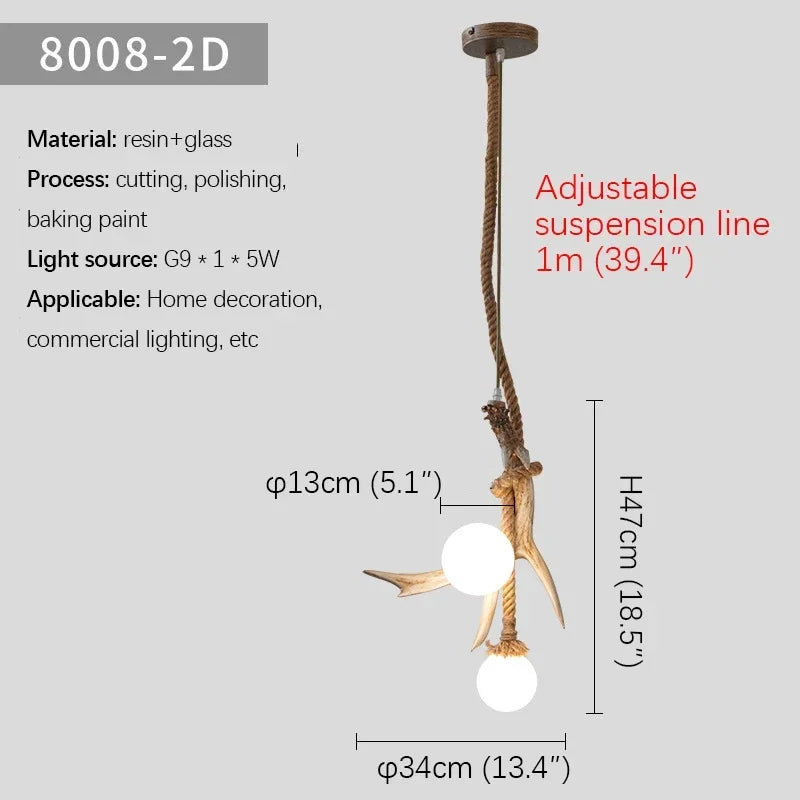 Afralia™ Nordic Antlers Chandelier for Restaurant Bar Cafe Homestay Wooden House Decor
