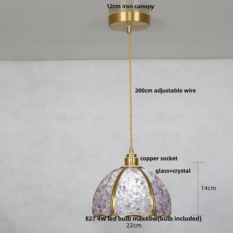 Afralia™ Crystal Glass LED Pendant Lamp with Adjustable Copper Socket for Modern Luxury Décor