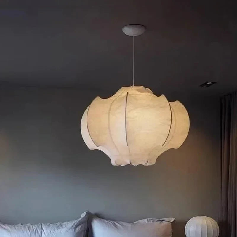 Afralia™ Wabi Sabi Silk Pendant Lights: Nordic Indoor Lighting for Living Room, Bedroom & Dining Area