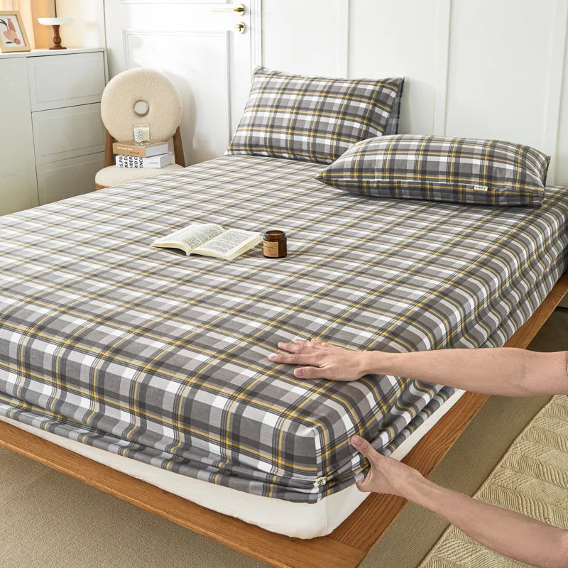 Afralia™ Coarse Cotton Queen Fitted Sheet: Comfortable, Durable Maternal Child Bedding