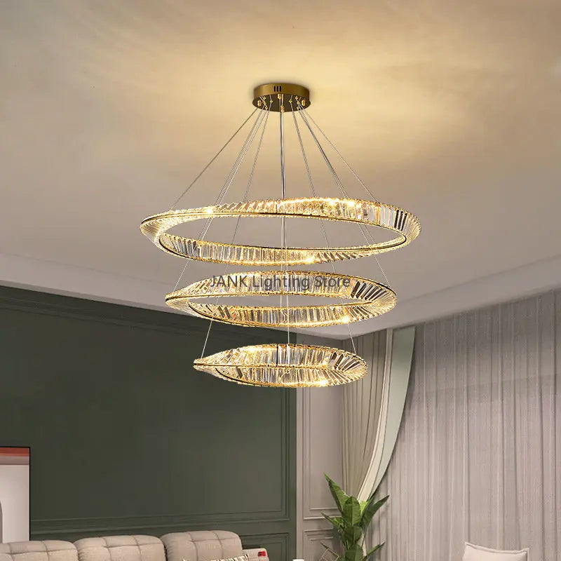 Afralia™ Crystal Ceiling Chandelier: Modern Luxury LED Pendant Light for Kitchen Living Room Hall Décor