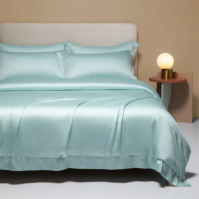 Afralia™ Cooling Cotton Solid Bedding Set Ultra Soft Quilt Cover for Summer