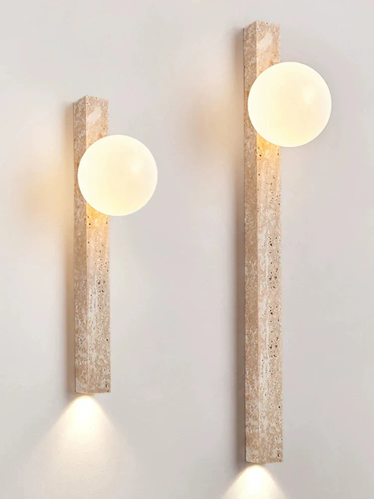 Afralia™ Retro Stone Wall Lamp: Japandi Long Sconces for Cozy Living Spaces