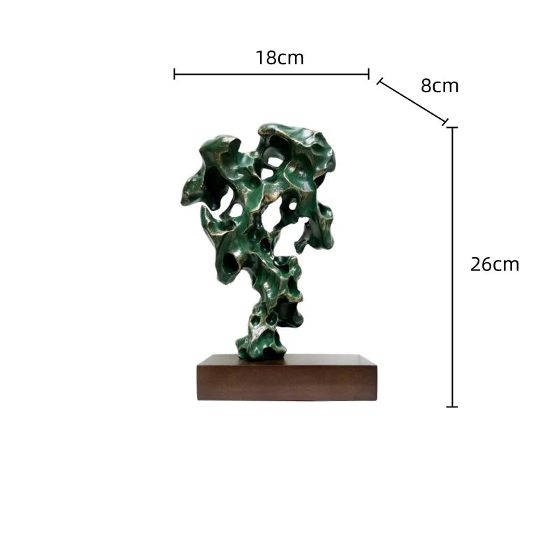 Afralia™ Green Taihu Stone Coral Sculpture for Room Decoration