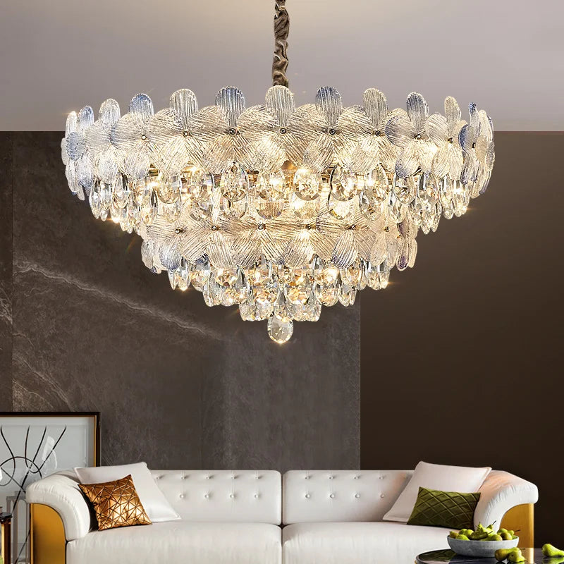 Afralia™ Crystal Chandelier: French Cream Style Light Luxury for Living Room and Master Bedroom