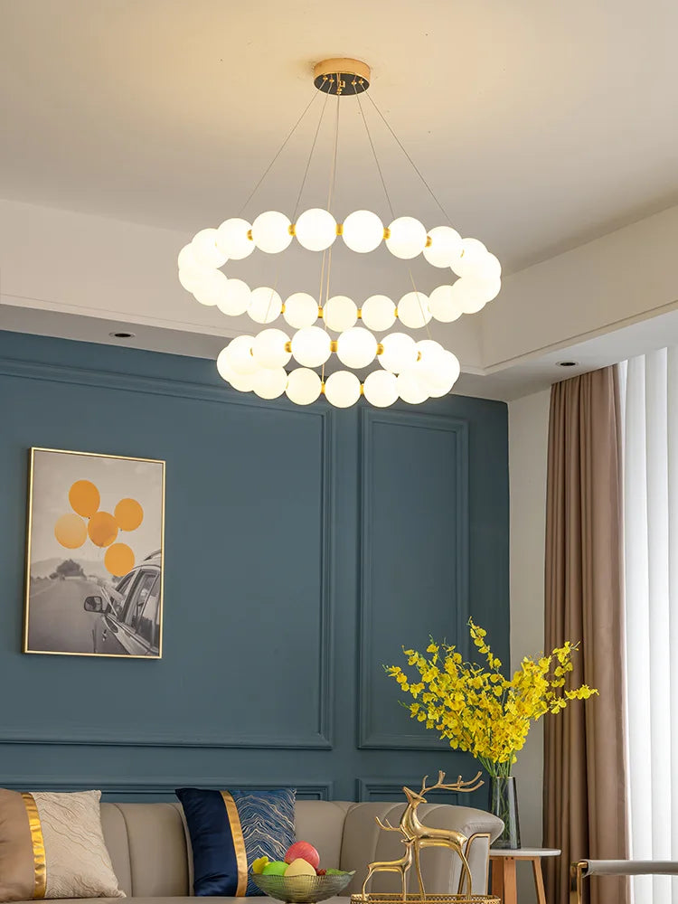 Afralia™ Nordic Gold LED Ceiling Chandelier for Dining Living Bedroom Lighting