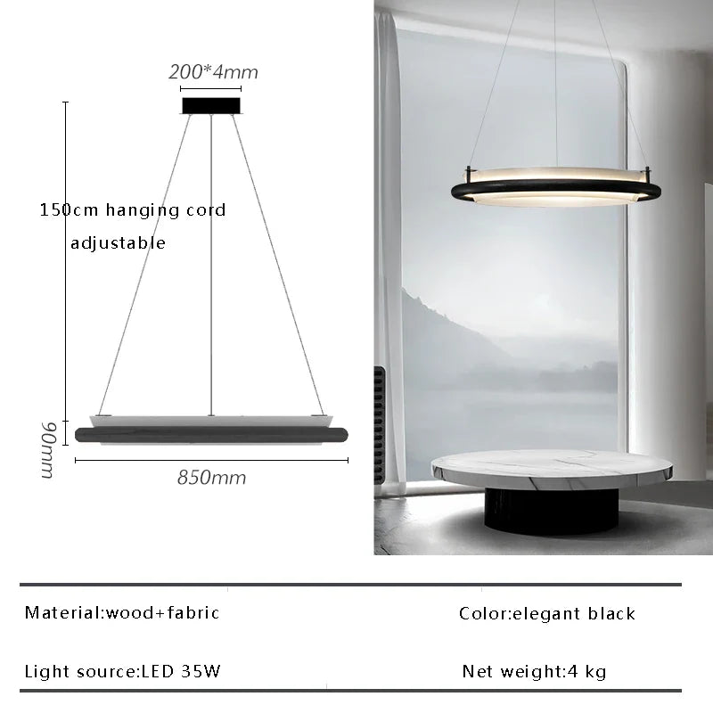 Afralia™ Wood Ceiling Chandelier LED Dining Room Hanging Lamps