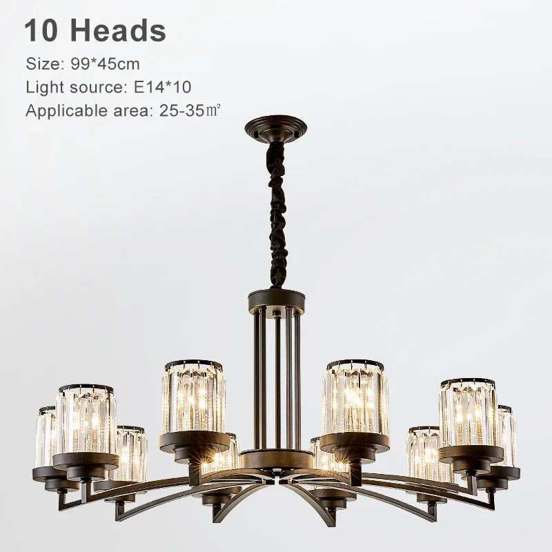 Afralia™ Black Crystal Chandelier: Elegant Luxury Ceiling Light for Living Room & Bedroom