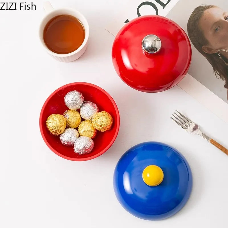 Afralia™ Octopus Ceramic Fruit Bowl & Storage Jar with Lids