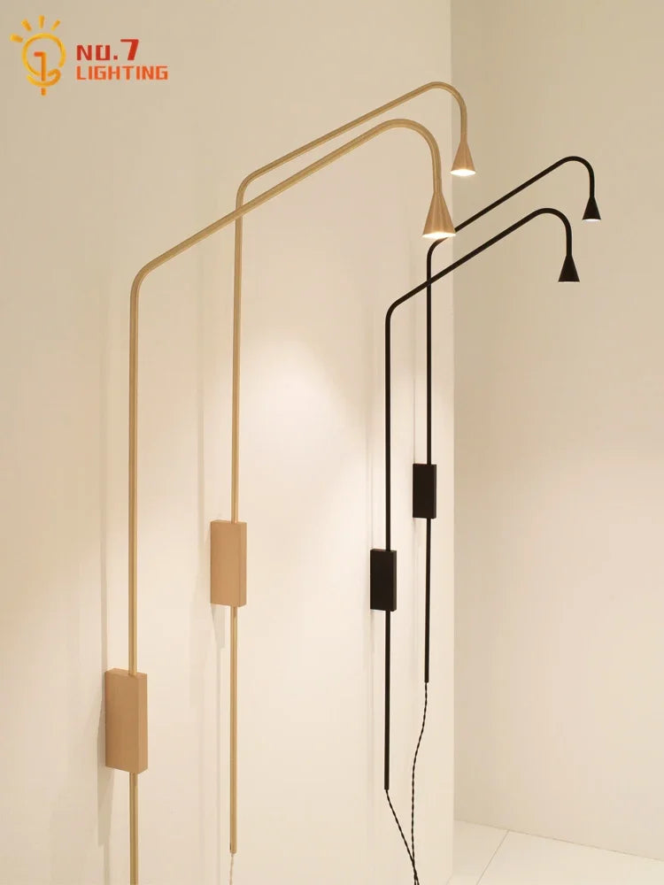 Afralia™ Modern Trizo Swing Arm Wall Lamp LED Indoor Lighting for Living Room Bedroom