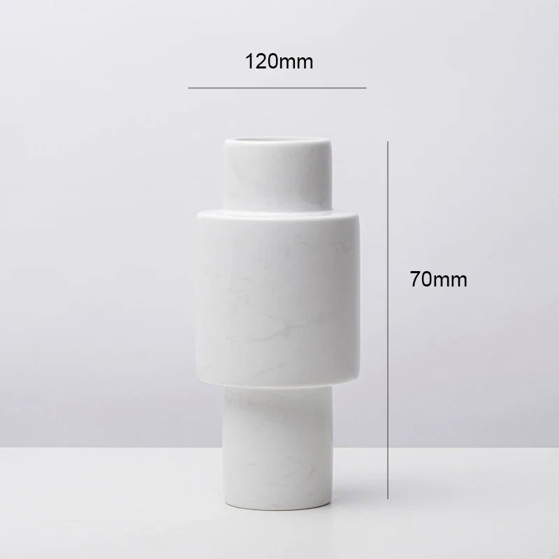 Afralia™ Marble Pillar Vase for Modern Home Decoration