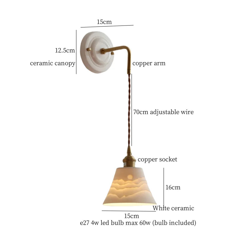 Afralia™ Polka Dot Ceramic LED Wall Lamp Adjustable Wire Interior Wall Sconces