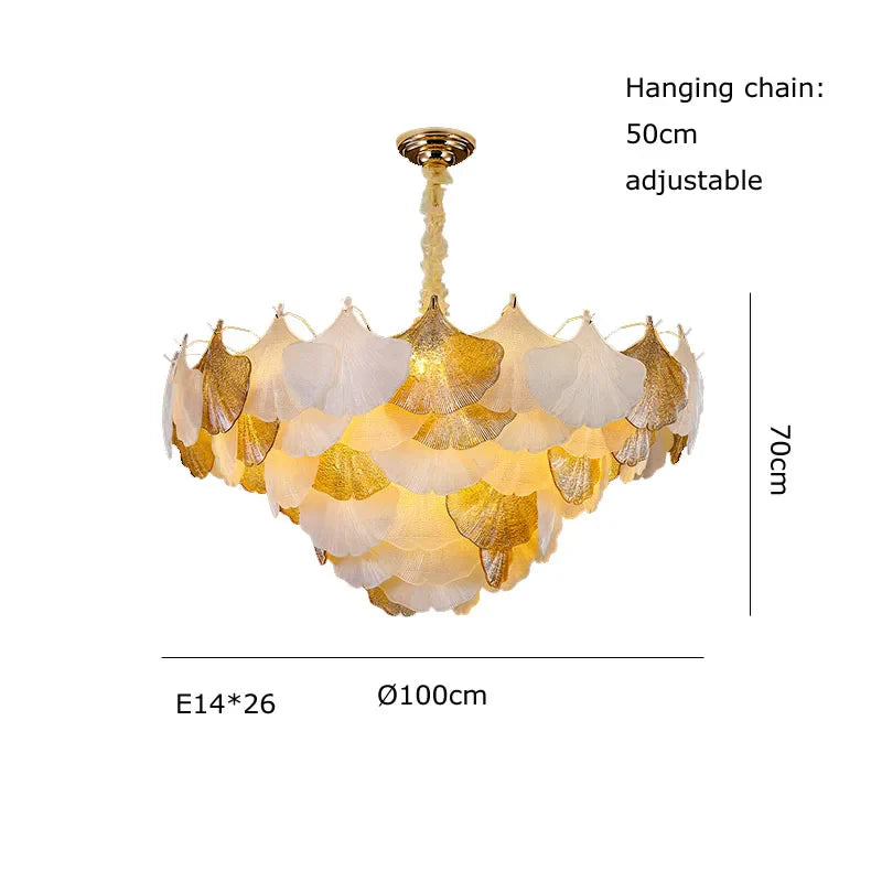 Afralia™ Ginkgo Art Deco Dimmable Chandelier for Dinning Room