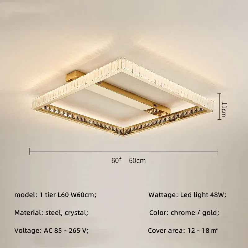Afralia™ Crystal LED Ceiling Chandelier: Smart Dimmable Bedroom Lighting Fixture