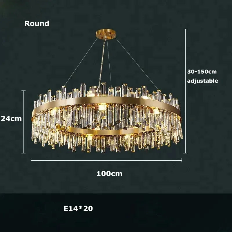 Afralia™ Modern K9 Crystal Chandelier for Living Room, Bedroom, and Kitchen Island