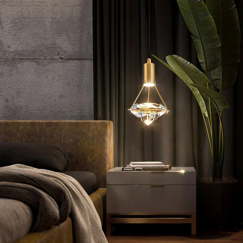 Afralia™ Diamond Crystal Pendant Lights for Luxe Decor in Restaurant, Bedroom, or Salon