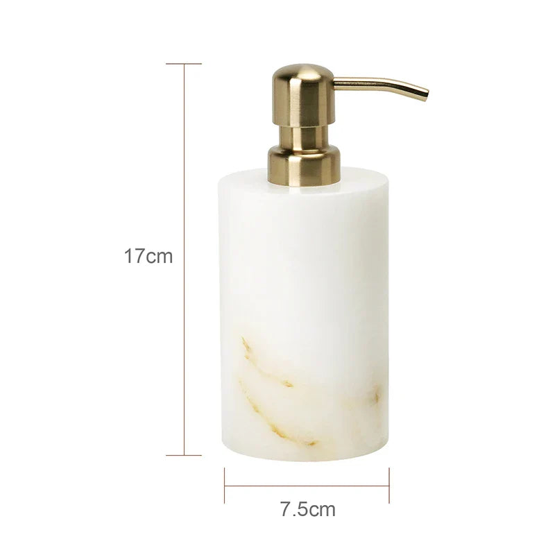 Afralia™ White Onyx Marble Bathroom Accessories Set for Elegant Bath Decor