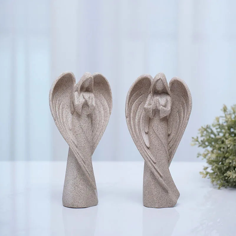 Afralia™ Praying Angel Sculpture Figurine for Home Decor and Office, 21cm Resin Fairy Statue