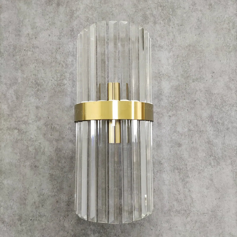 Afralia™ Crystal Gold LED Wall Lamp for Modern Nordic Living, Bedroom, and Bedside Lighting