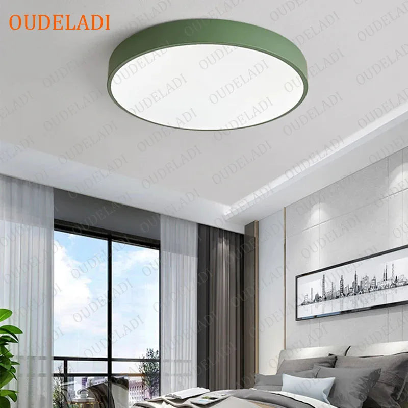 Afralia™ Colorful Round LED Ceiling Light for Living Room, Bedroom, Children's Room, and Aisle