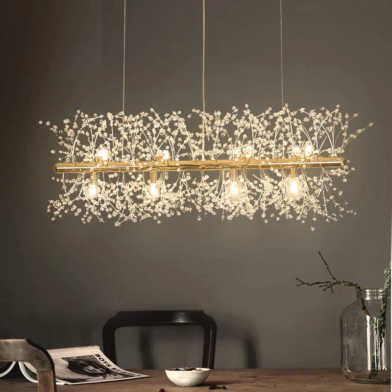 Afralia™ Crystal Snowflake Chandelier: Luxe Nordic Style Living Room Lighting