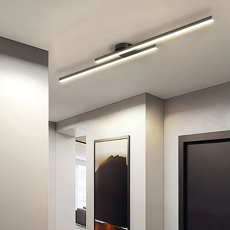 Afralia™ Modern Strip LED Ceiling Lamp for Stylish Indoor Lighting