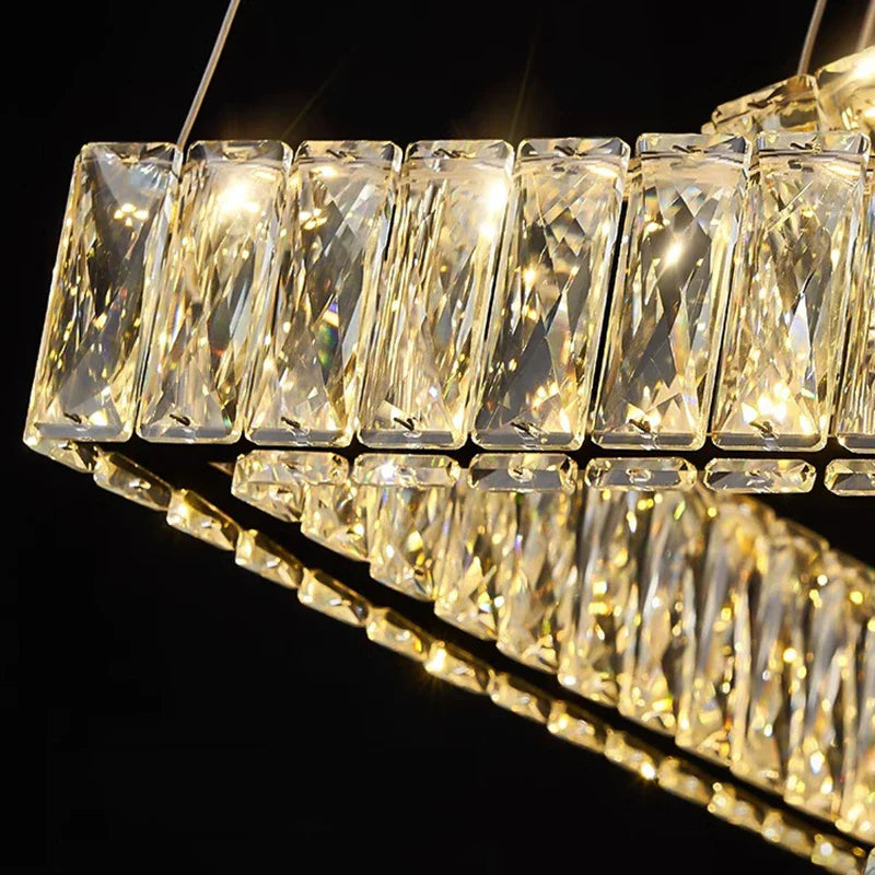 Afralia™ Crystal Chandelier: Elegant Living Room & Stair Pendant Light