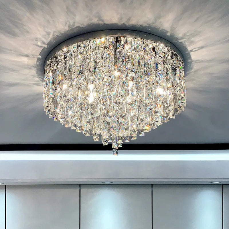Afralia™ Crystal LED Ceiling Light: Modern Luxury Chandelier for Living Room and Bedroom