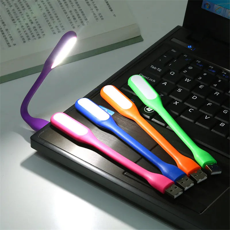 Afralia™ Mini LED USB Night Lamp for Laptop PC, Portable Flexible USB Book Light