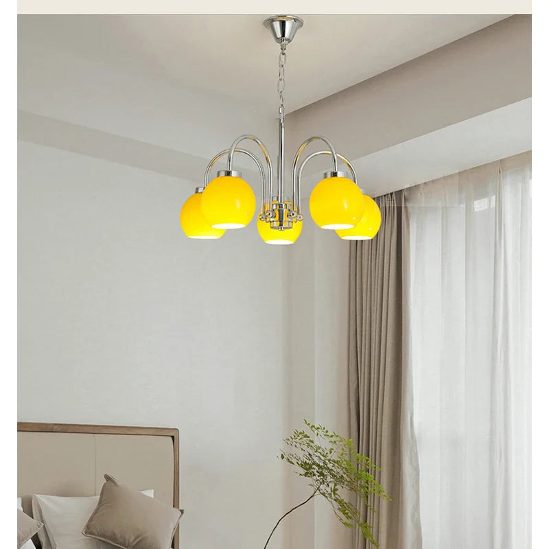 Afralia™ Retro Glass Pendant Chandelier for Living Room, Bedroom, Hotel