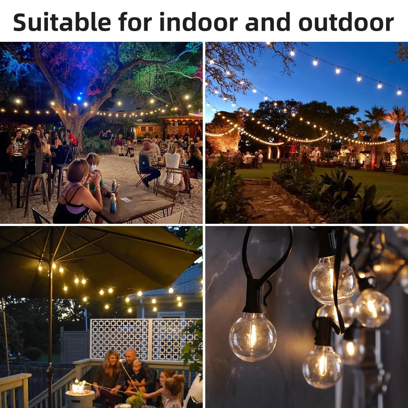 Afralia™ Dimmable LED Outdoor Globe String Lights for Patio Decor