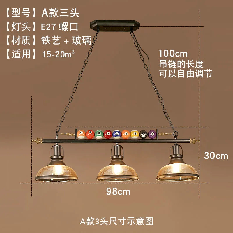 Afralia™ Vintage Billiard Pendant Lights Industrial Hanging Lamp for Cafe Loft Salon