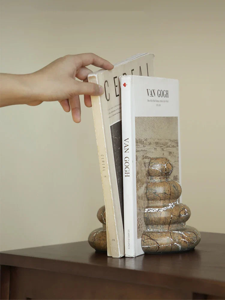 Afralia™ Marble Bookends: Luxury Decorative Stone Book Holders for Shelves