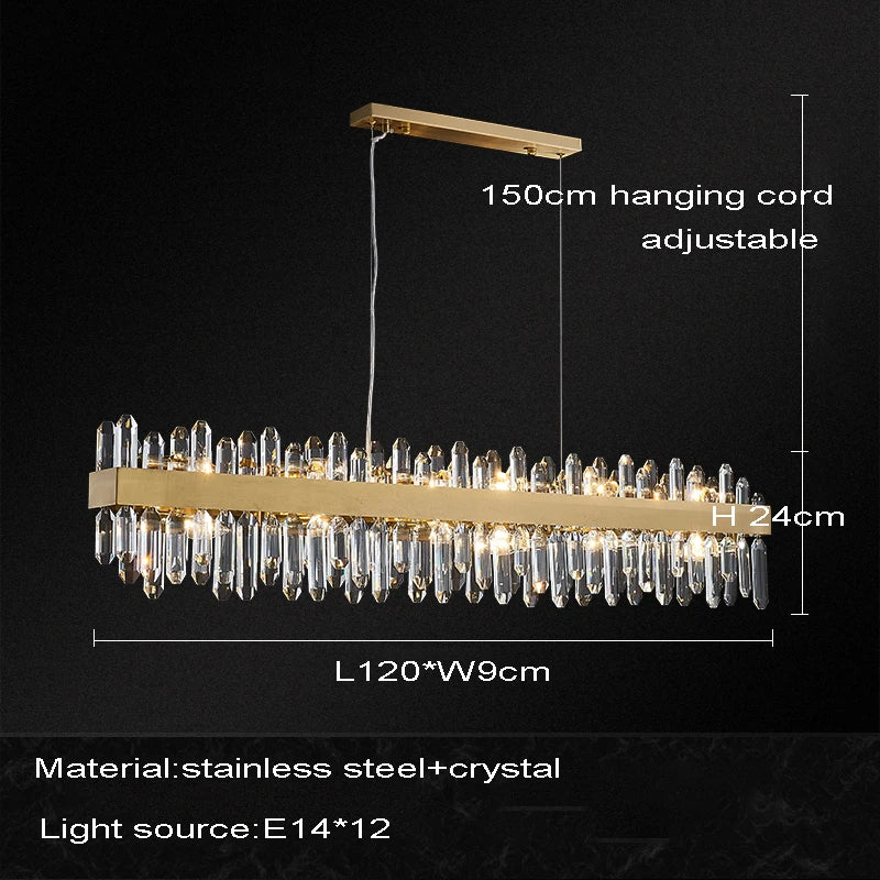 Afralia™ Crystal Chandelier LED Dining Room Light Gold Lustres