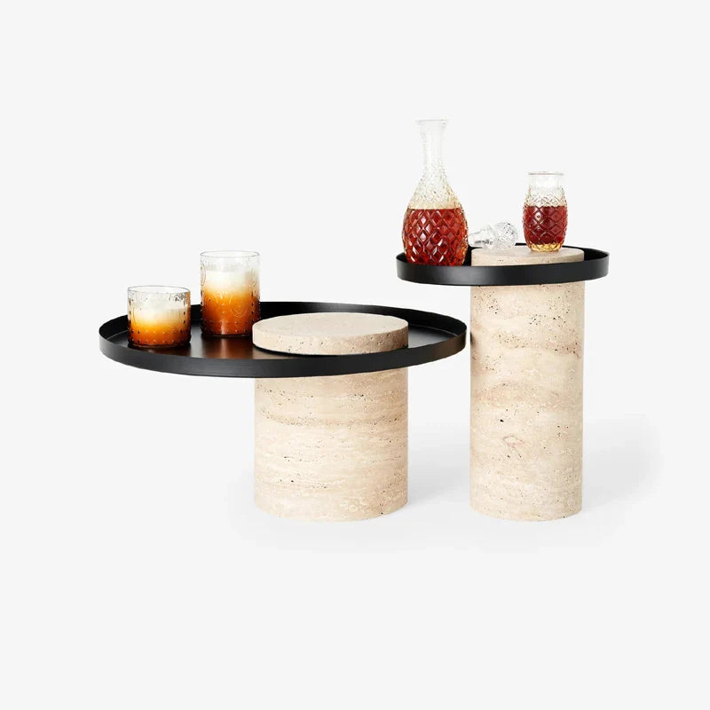 Afralia™ Travertine Marble Serving Tray Luxury Hightea Plate - Natural Stone Holder Tray