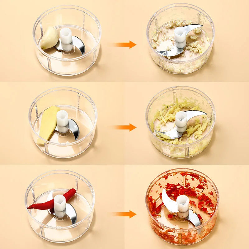 Afralia™ Kitchen Garlic Ginger Chopper Grinder Cutter Meat Crusher Vegetable