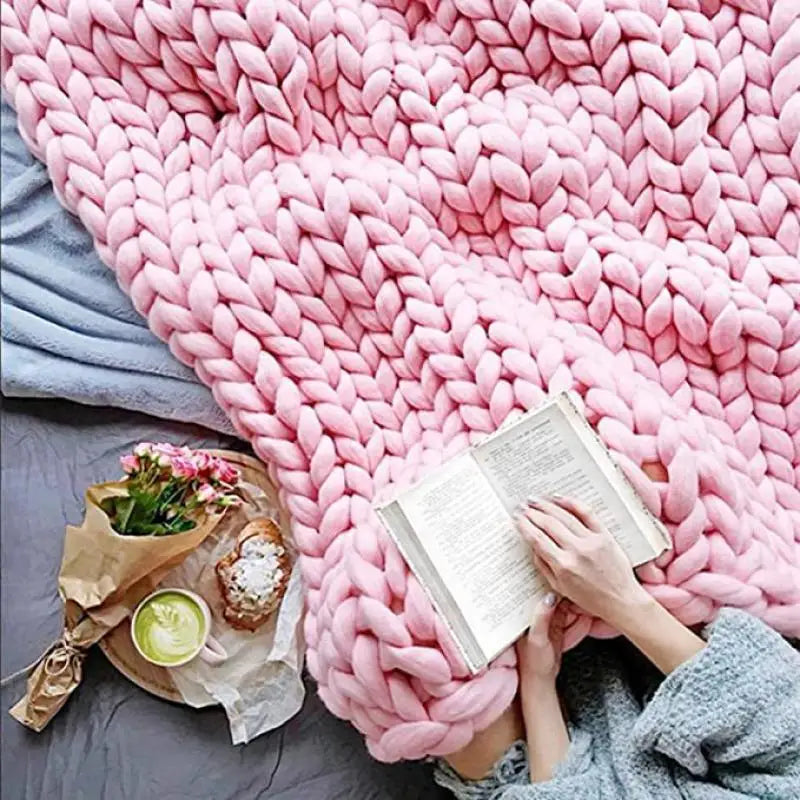 Afralia™ Wool Knit Newborn Blankets for Photography Props, Handwoven Thick Blankets for Spring-Autumn