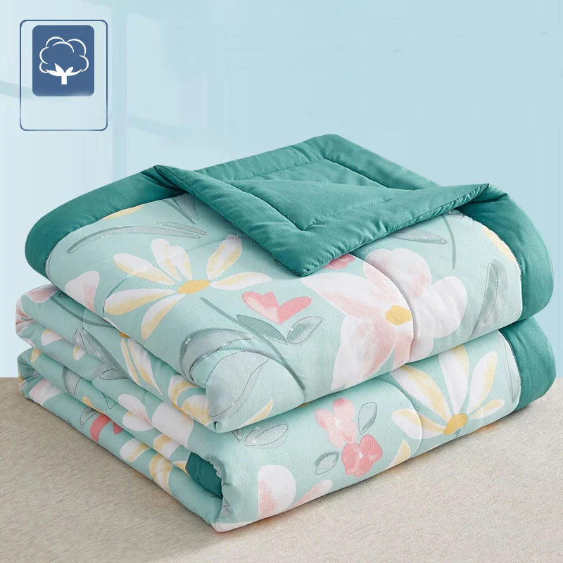 Afralia™ Lightweight Summer Quilt: Soft Skin-Friendly Comforter with Cotton Fill