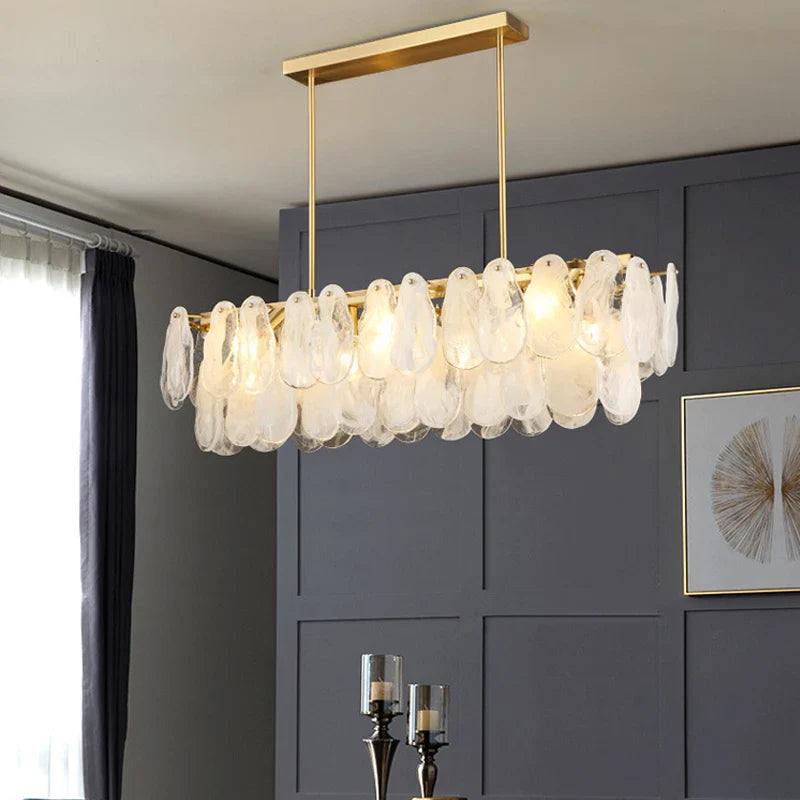 Afralia™ Modern Frosted Glass Ceiling Chandelier Hanging Light Pendant Lamp for Living Room Decor